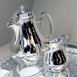 Elegant Silver Time Tea Set by Christofle