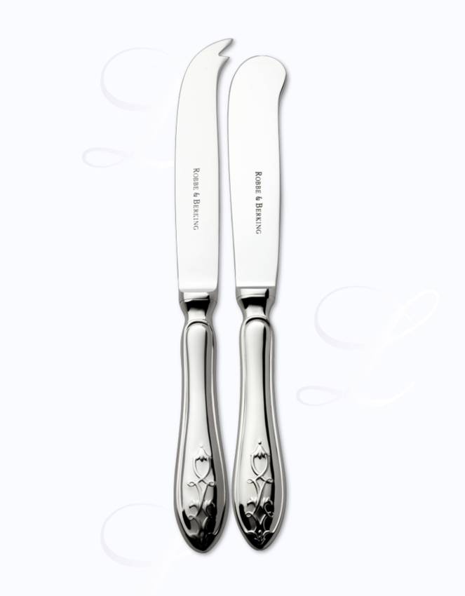 Robbe & Berking Jardin butter + cheese knives  hollow handle 