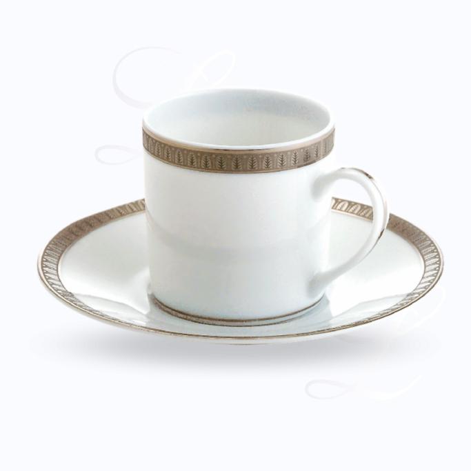 Christofle Malmaison Platine Christofle Malmaison Platine  Kaffeetasse  und Untertasse  Porzellan