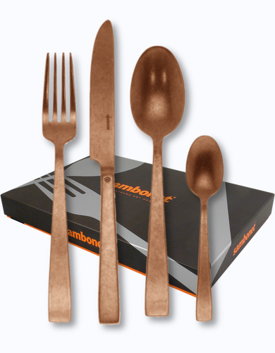 Sambonet Flat  Copper vintage table set 30 pcs monobloc 