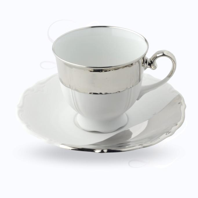 Reichenbach New Baroque Silver Shiny coffee cup w/ saucer 