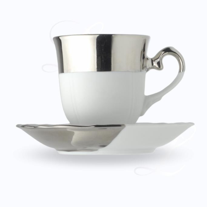Reichenbach New Baroque Silver Shiny mocha cup w/ saucer 