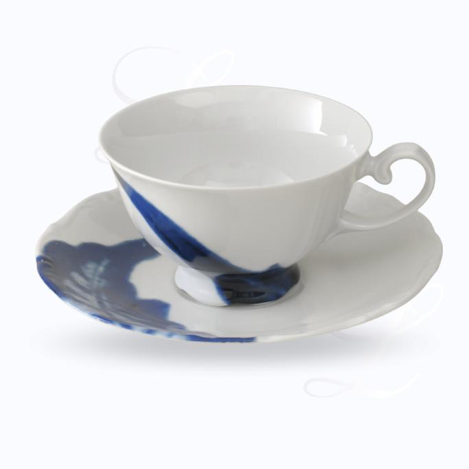 Reichenbach Blue Flou mocha cup w/ saucer flat 