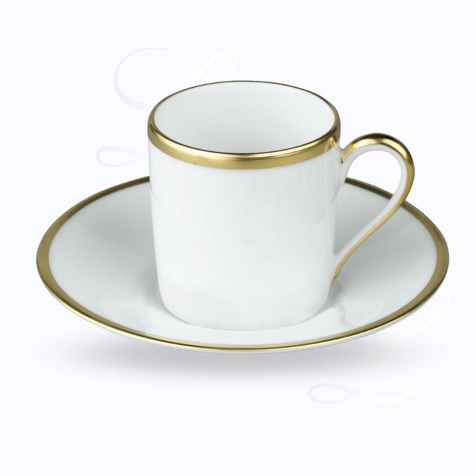 Raynaud Fontainebleau Or mocha cup w/ saucer 