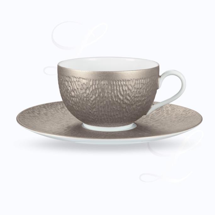 Raynaud Mineral Irise Warm Grey teacup w/ saucer large 