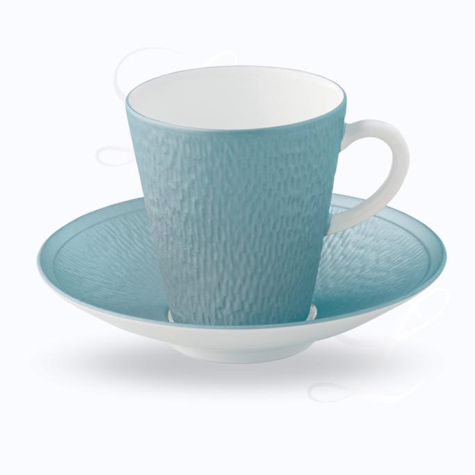 Raynaud Mineral Irise Sky blue coffee cup w/ saucer 