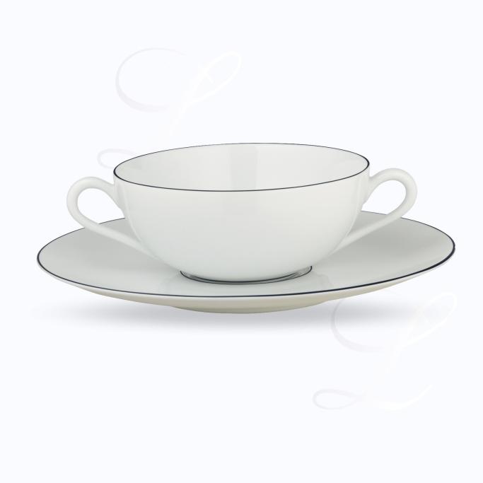Raynaud Monceau Noir d&#39;encre soup bowl   w/ saucer 