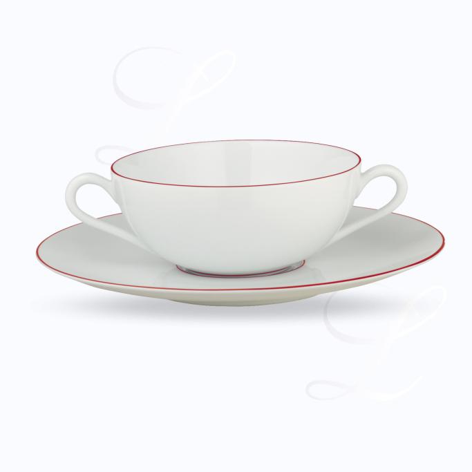 Raynaud Monceau Rouge Vermillon soup bowl   w/ saucer 