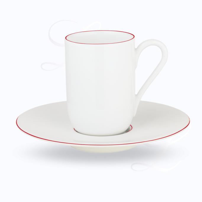 Raynaud Monceau Rouge Vermillon coffee cup w/ saucer 