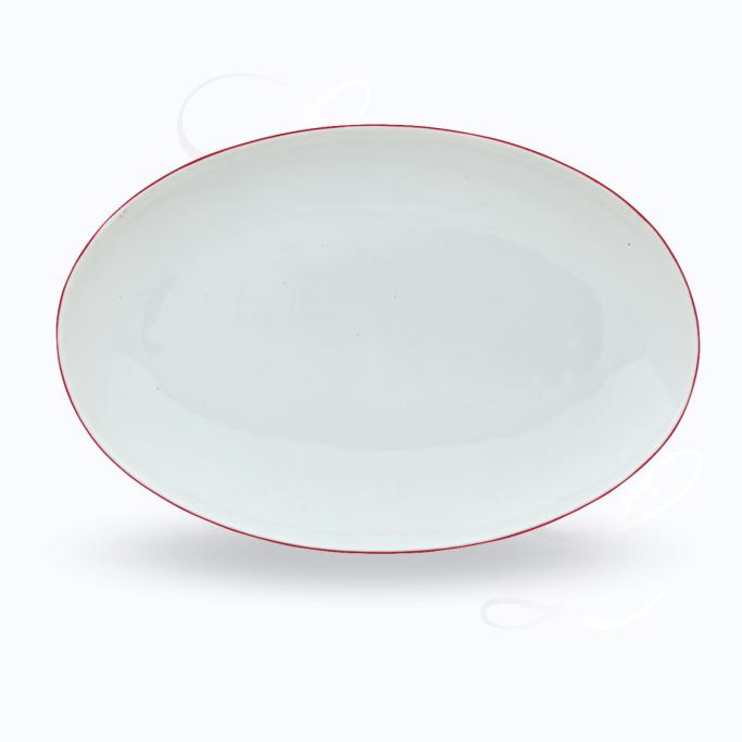 Raynaud Monceau Rouge Vermillon pickle dish 