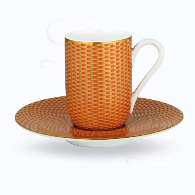 Raynaud Tresor mocha cup w/ saucer orange