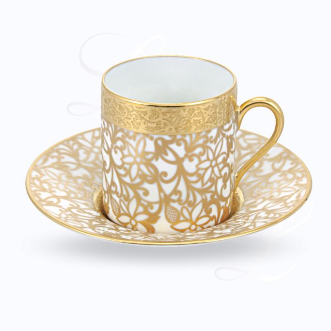 Raynaud Tolede Or Blanc coffee cup w/ saucer 