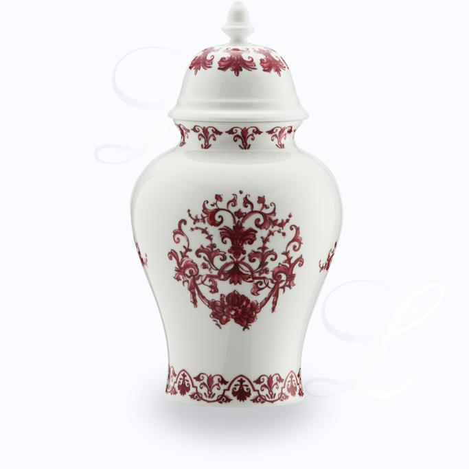 Richard Ginori Babele Rosso vase w/ cover 31 cm 