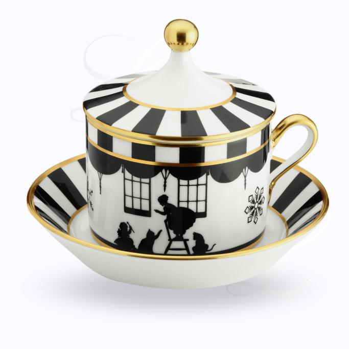 Richard Ginori Cirque des Merveilles Blanc teacup w/ saucer w/ cover N°4