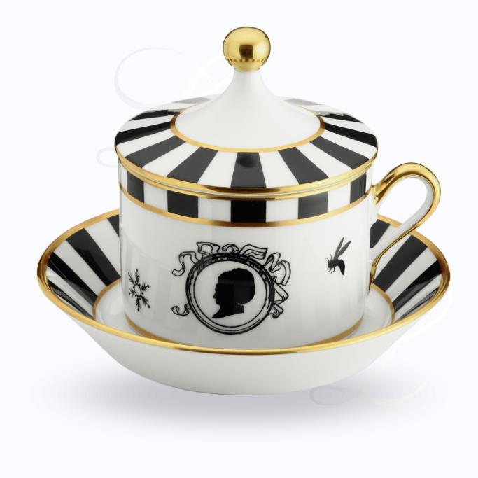 Richard Ginori Cirque des Merveilles Blanc teacup w/ saucer w/ cover N°1