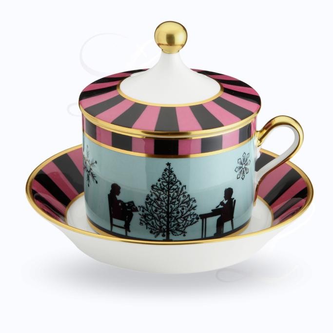 Richard Ginori Cirque des Merveilles Rose teacup w/ saucer w/ cover N°6