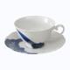 Reichenbach Blue Flou mocha cup w/ saucer flat 