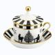 Richard Ginori Cirque des Merveilles Blanc teacup w/ saucer w/ cover N°6