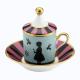 Richard Ginori Cirque des Merveilles Rose coffee cup w/ saucer w/ cover N°2