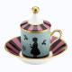 Richard Ginori Cirque des Merveilles Rose coffee cup w/ saucer w/ cover N°1