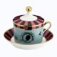 Richard Ginori Cirque des Merveilles Rose teacup w/ saucer w/ cover N°1
