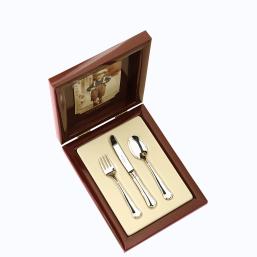 Robbe & Berking Alt Chippendale  Kinderbesteck 03 tlg   Silberauflage