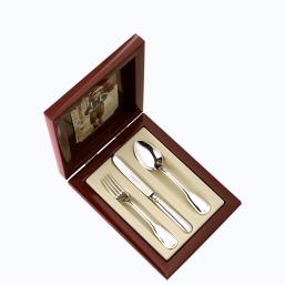 Robbe & Berking Alt Faden  Kinderbesteck 03 tlg   Silberauflage