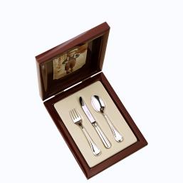 Robbe & Berking Classic Faden  Kinderbesteck 03 tlg   Silberauflage