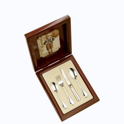 Robbe & Berking Classic Faden  Kinderbesteck 04 tlg   Silberauflage