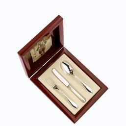 Robbe & Berking Navette  Kinderbesteck 03 tlg   Silberauflage