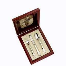 Robbe & Berking Rosenmuster  Kinderbesteck 03 tlg   Silberauflage