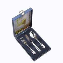 Gebrüder Reiner Faden Kinderbesteck 03 tlg Silberauflage Gebrüder Reiner Faden Kinderbesteck 03 tlg Silberauflage