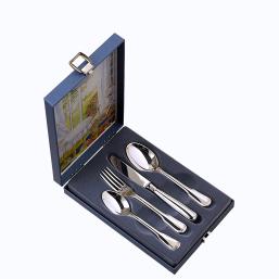 Gebrüder Reiner Faden Kinderbesteck 04 tlg Silberauflage Gebrüder Reiner Faden Kinderbesteck 04 tlg Silberauflage