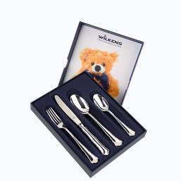 Wilkens & Söhne Chippendale  Kinderbesteck 04 tlg   Silberauflage