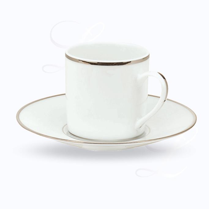 Christofle Albi Platine Christofle Albi Platine  Kaffeetasse  und Untertasse  Porzellan