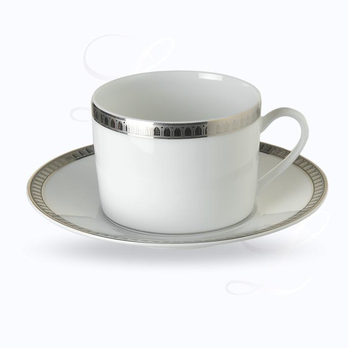 Christofle Malmaison Platine Christofle Malmaison Platine  Teetasse  und Untertasse  Porzellan