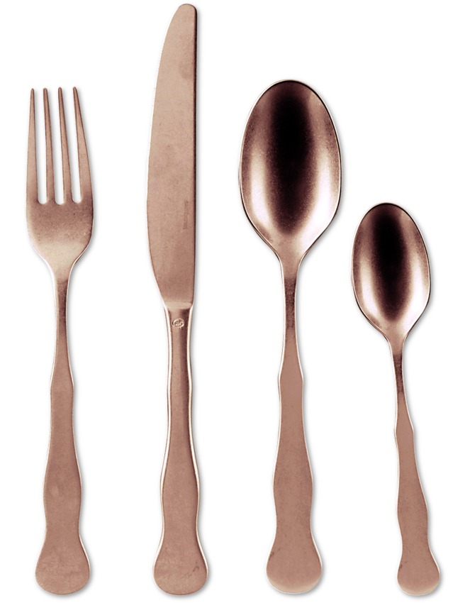 Sambonet 1965 Copper vintage cutlery in stainless