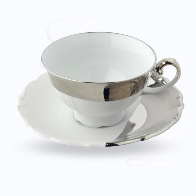 Reichenbach New Baroque Silver Shiny teacup w/ saucer 