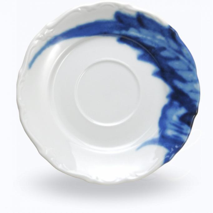 Reichenbach Blue Flou soup bowl   w/ saucer 