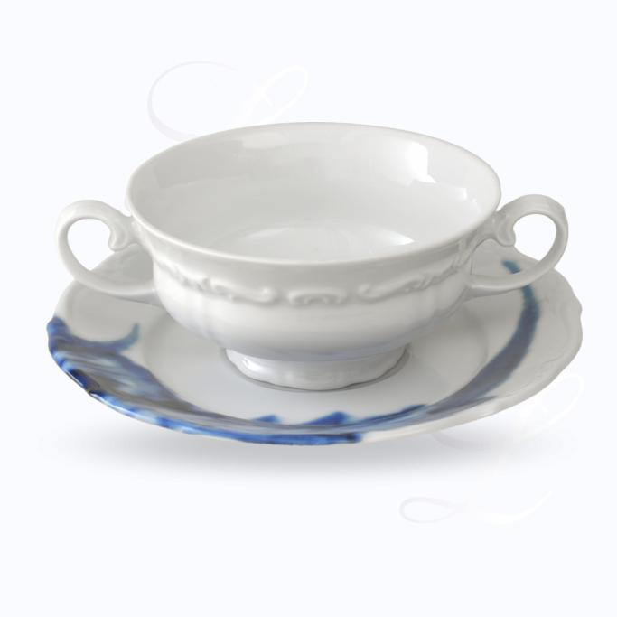 Reichenbach Blue Flou soup bowl   w/ saucer 