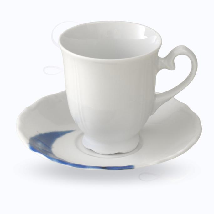 Reichenbach Blue Flou mocha cup w/ saucer 