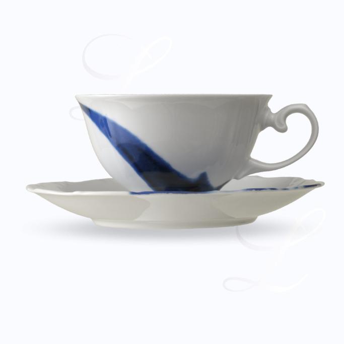 Reichenbach Blue Flou mocha cup w/ saucer flat 