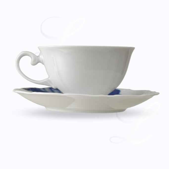 Reichenbach Blue Flou mocha cup w/ saucer flat 