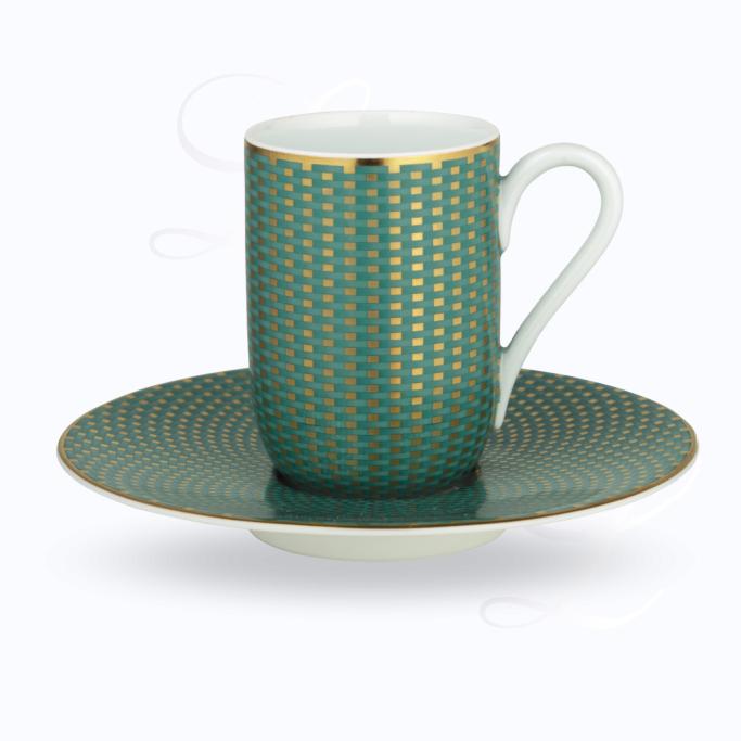 Raynaud Tresor Raynaud Trésor  Mokkatasse turquoise und Untertasse  Porzellan