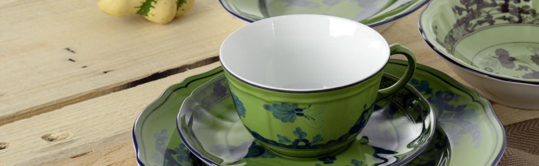 Richard Ginori Oriente Italiano Malachite dinnerware