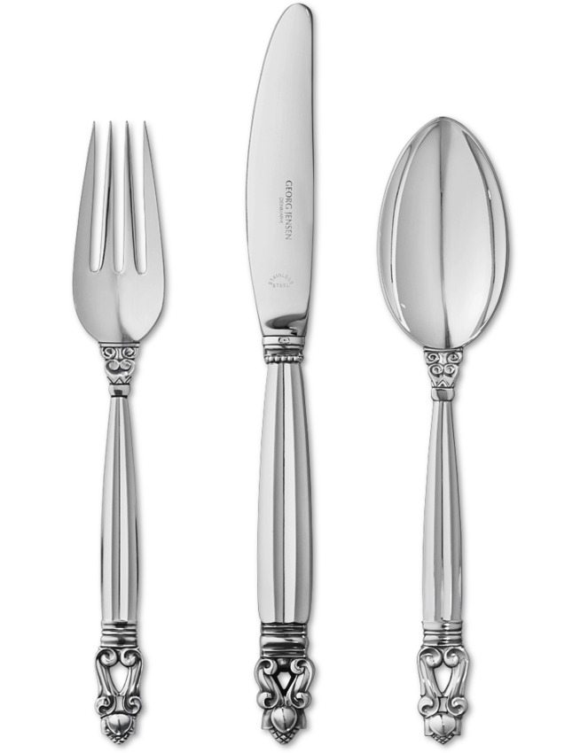 Georg Jensen Acorn cutlery in sterling at Besteckliste