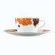 Fürstenberg Auréole Colorée cappuccino cup w/ saucer orange/marone