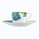 Fürstenberg Auréole Colorée mocha cup w/ saucer absinth/lagune